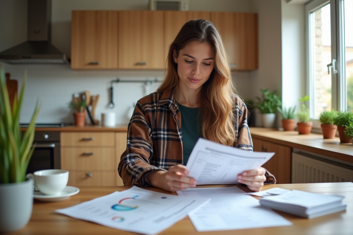 Jeune femme examinant des échantillons d