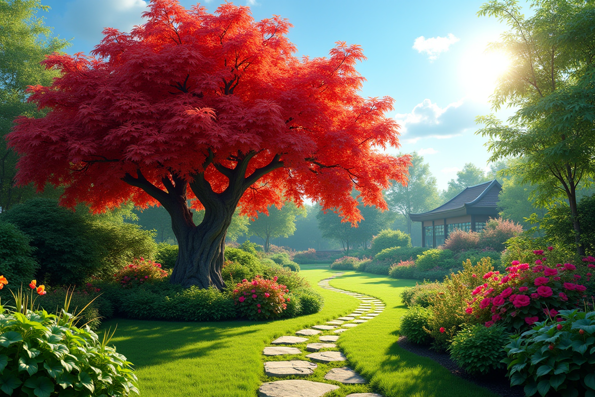 Sublimez votre jardin avec un arbre aux feuilles rouges : le choix idéal